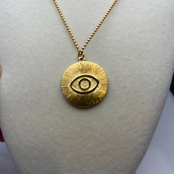 MAYAMAR 24K Gold All Seeing Eye Pendant Necklace - Picture 2 of 4